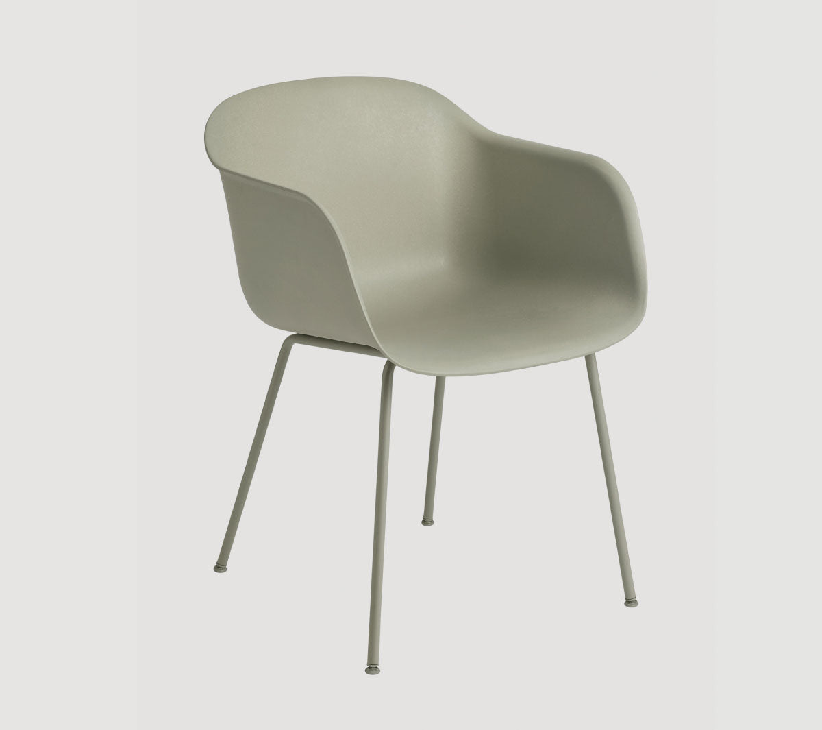 Muuto - Fiber Armchair Tube Base dusty green - Taninihome.com
