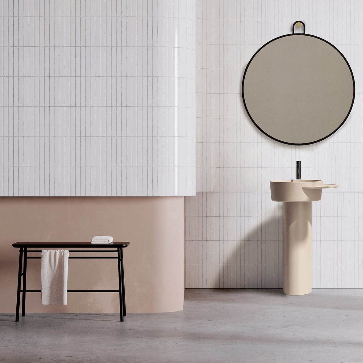 Ex.t - Plateau consolle tonda con mensola - Taninihome.com