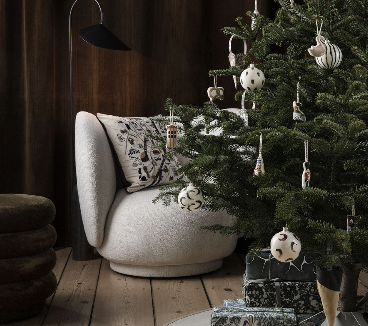 Ferm Living - Copenhagen Embroidered Ornament - Taninihome.com