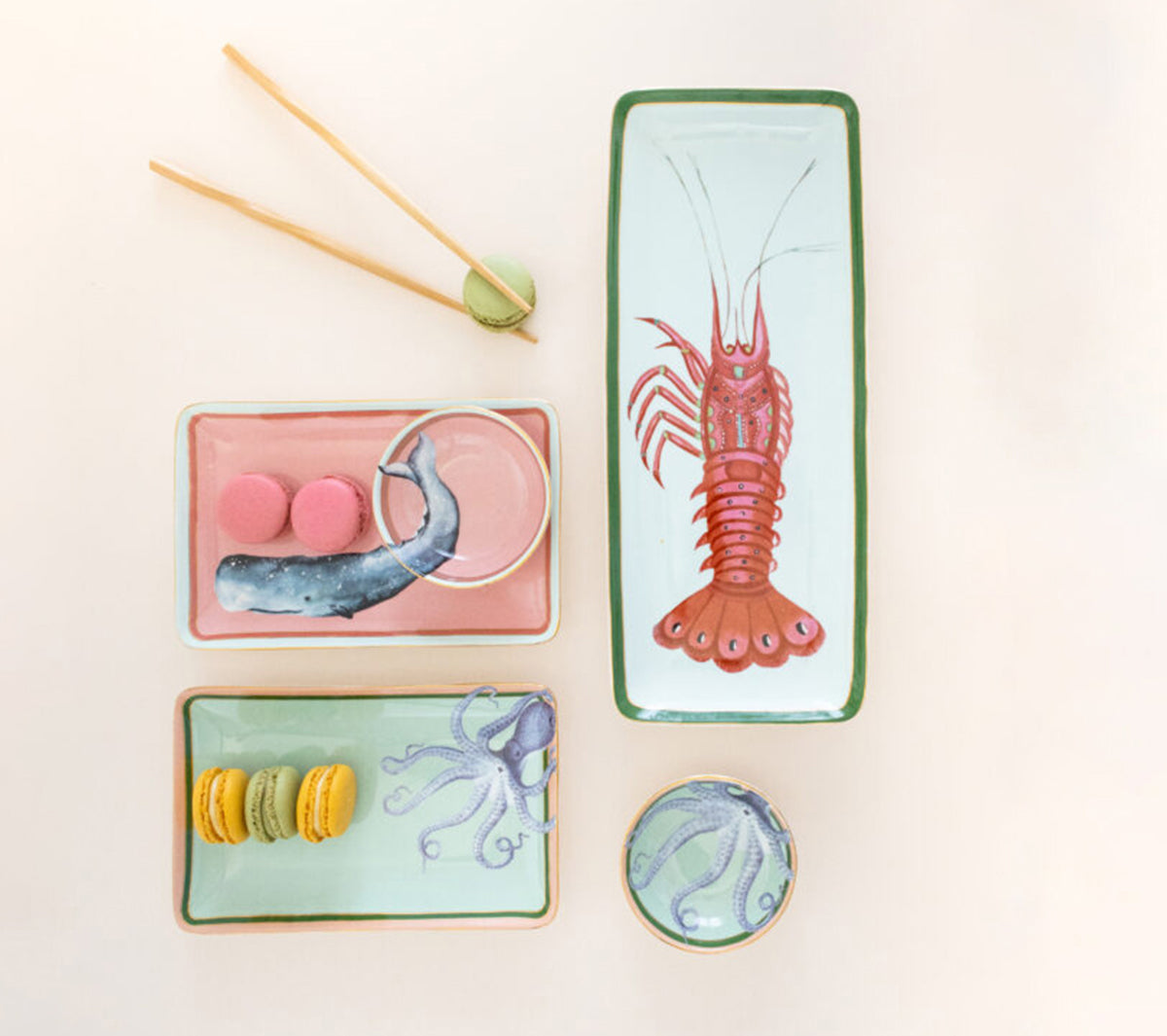 Yvonne Ellen - Set of 2 Sushi Plates and Dip Bowls - Taninihome.com