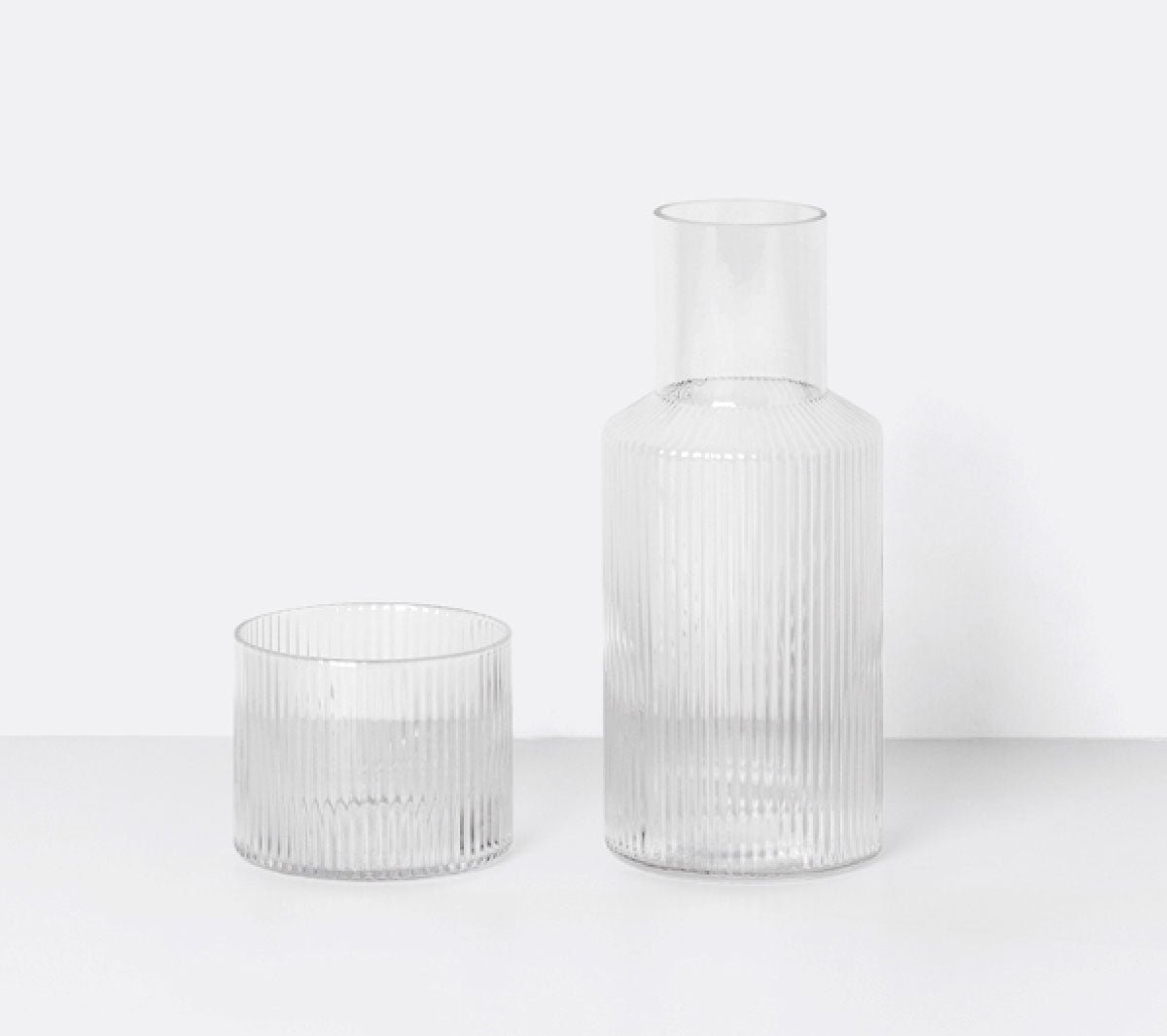 Ferm Living - Ripple Carafe Set Small Clear - Taninihome.com
