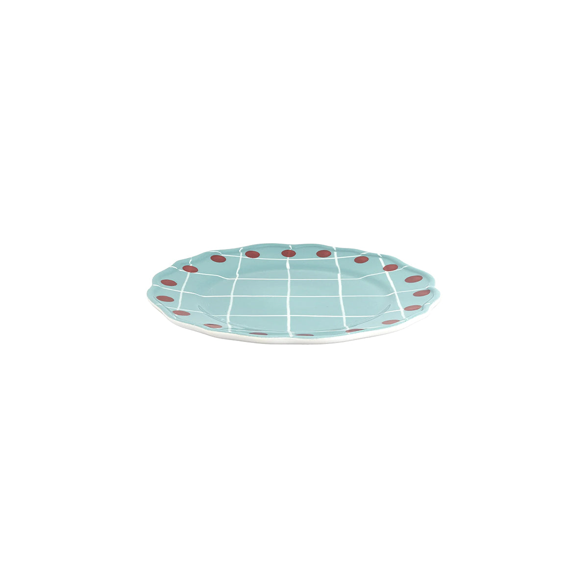 Bitossi Home - Piatto piano bordo pois rossi - Taninihome.com