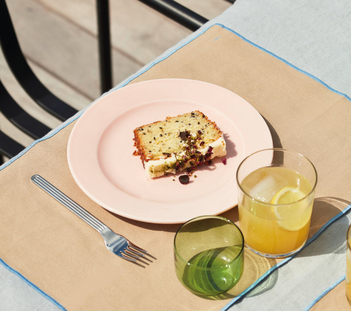 Hay - Tint glass blue with red rim - Taninihome.com