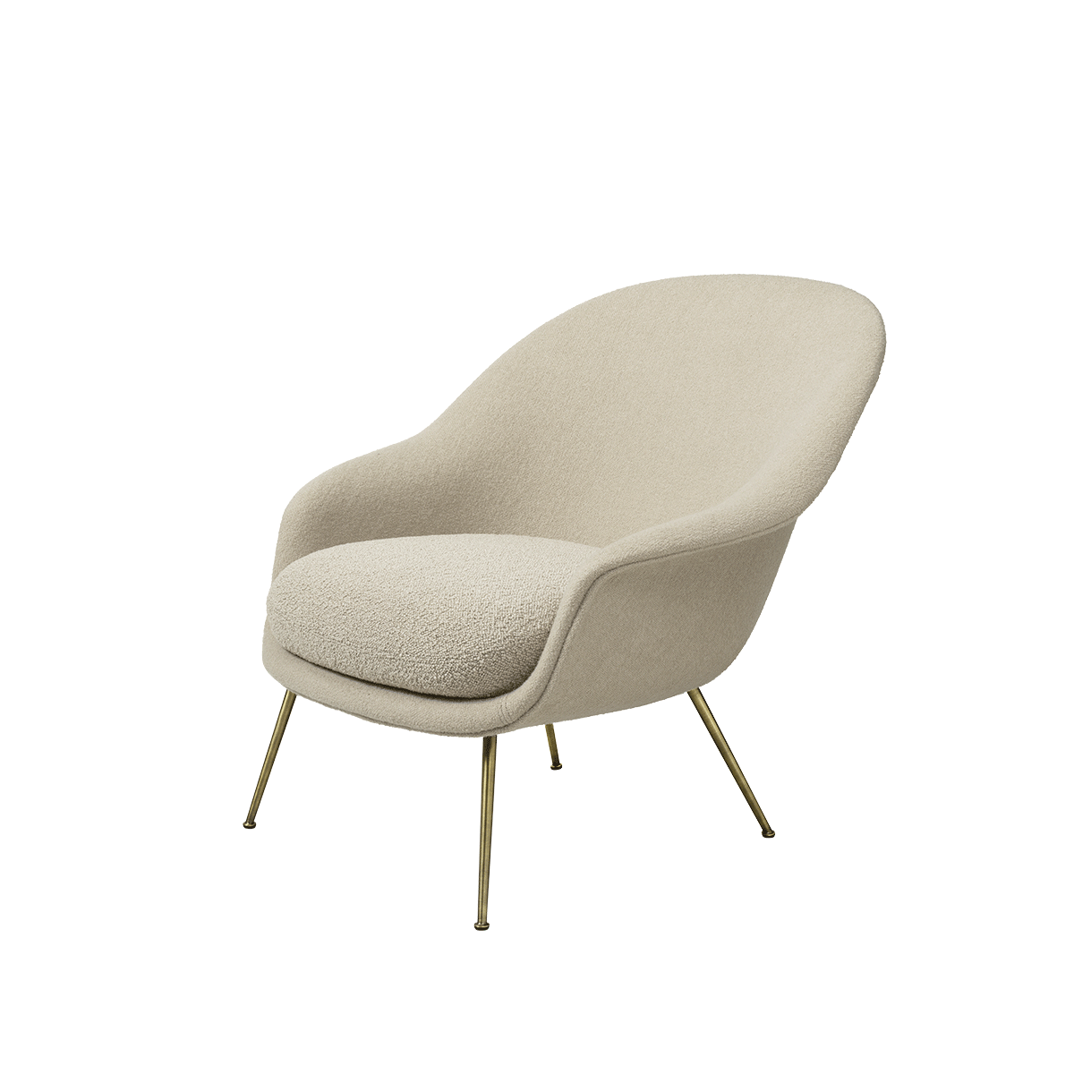 Gubi - Bat Lounge Chair Low Ottone antico Karakorum 003 - Taninihome.com