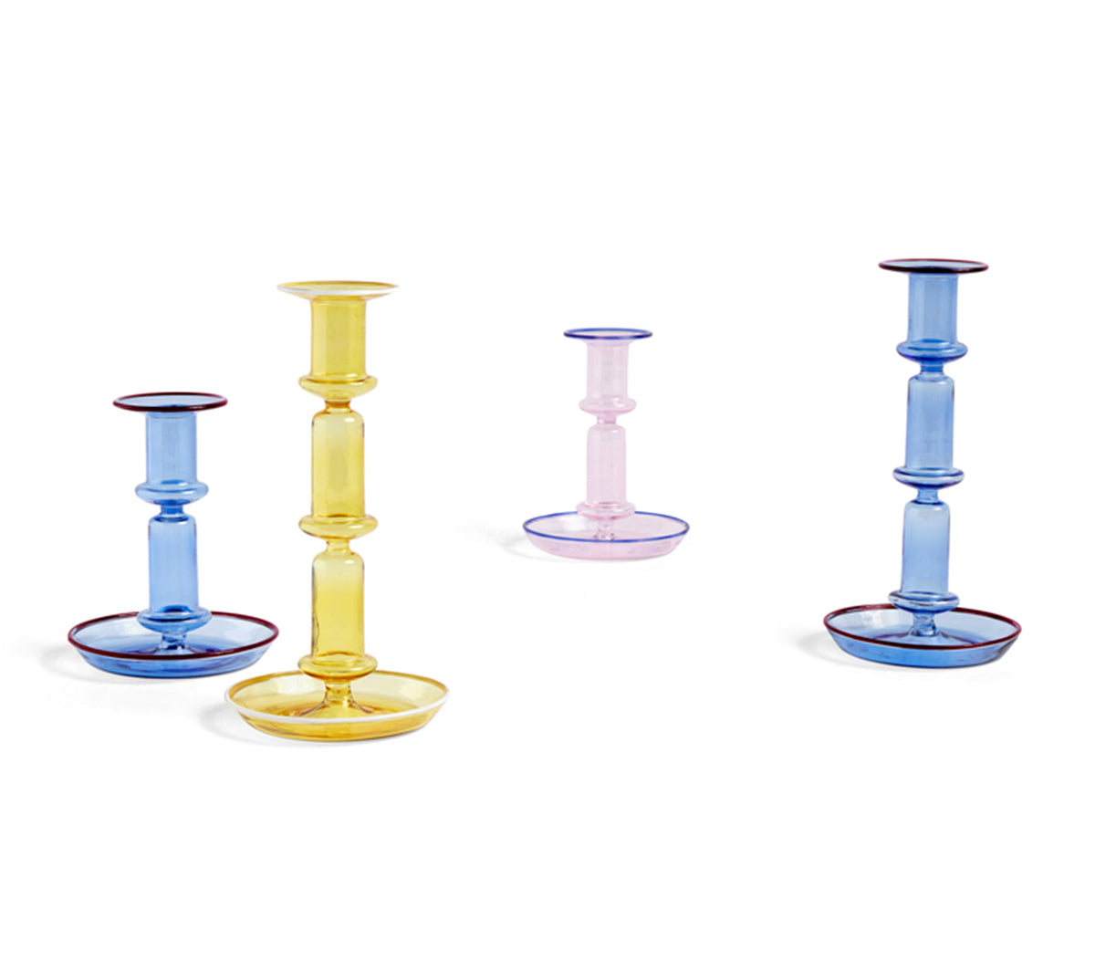 Hay - Flare tall light blue with red rim - Taninihome.com