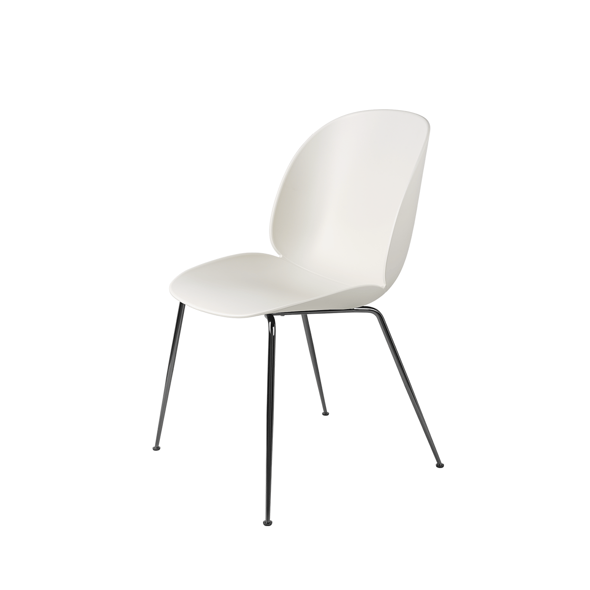 Gubi - Beetle Dining Chair Bianco Nero cromato - Taninihome.com