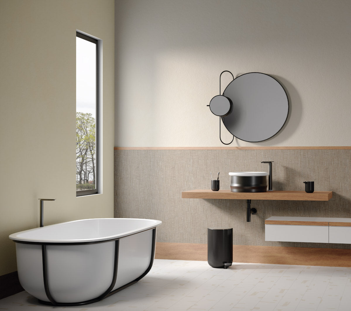 Agape - Cuna vasca struttura nera - Taninihome.com