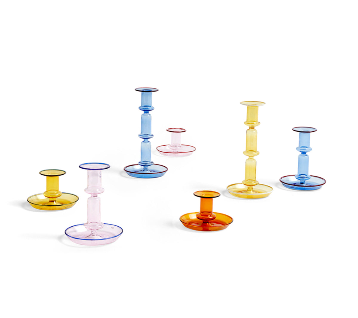 Hay - Flare tall light blue with red rim - Taninihome.com