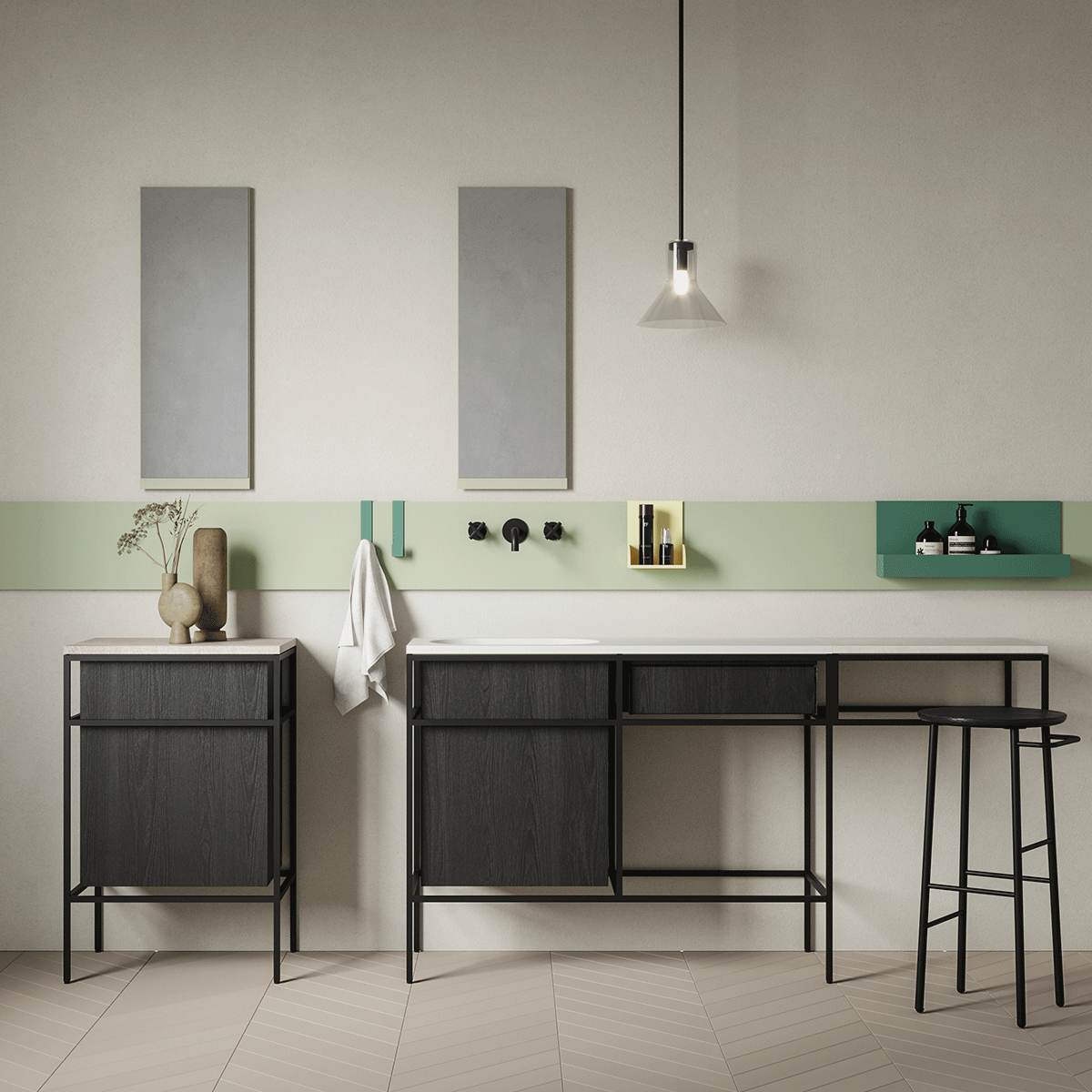 Ex.t - Frieze specchio con cornice di metallo - Taninihome.com