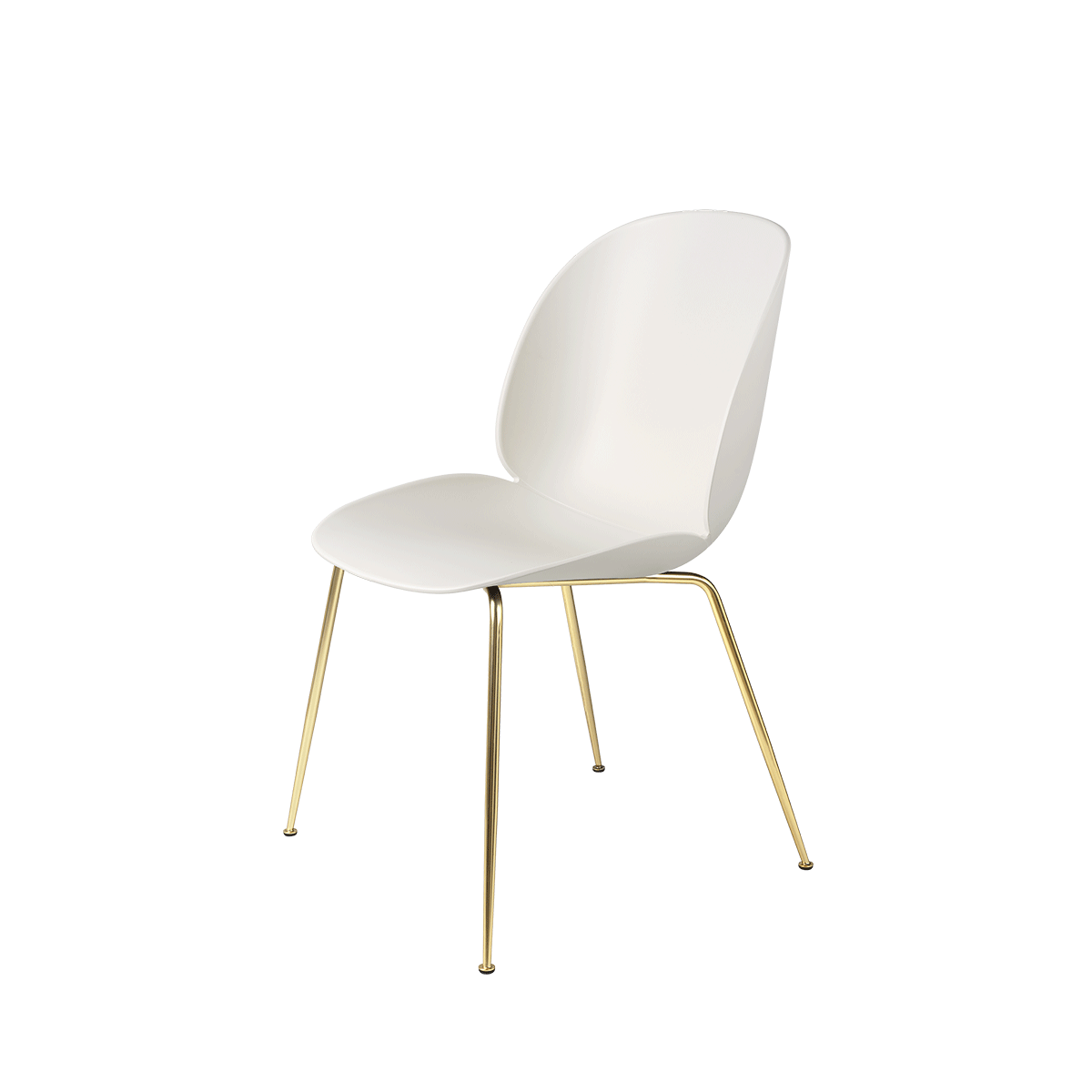 Gubi - Beetle Dining Chair Bianco Ottone opaco - Taninihome.com