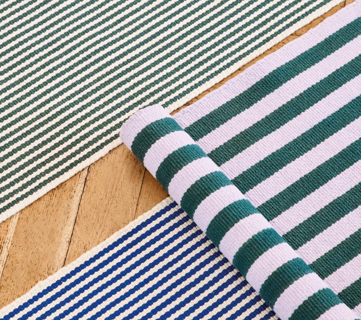 Hay - Stripes and stripes Door Mat blue - Taninihome.com