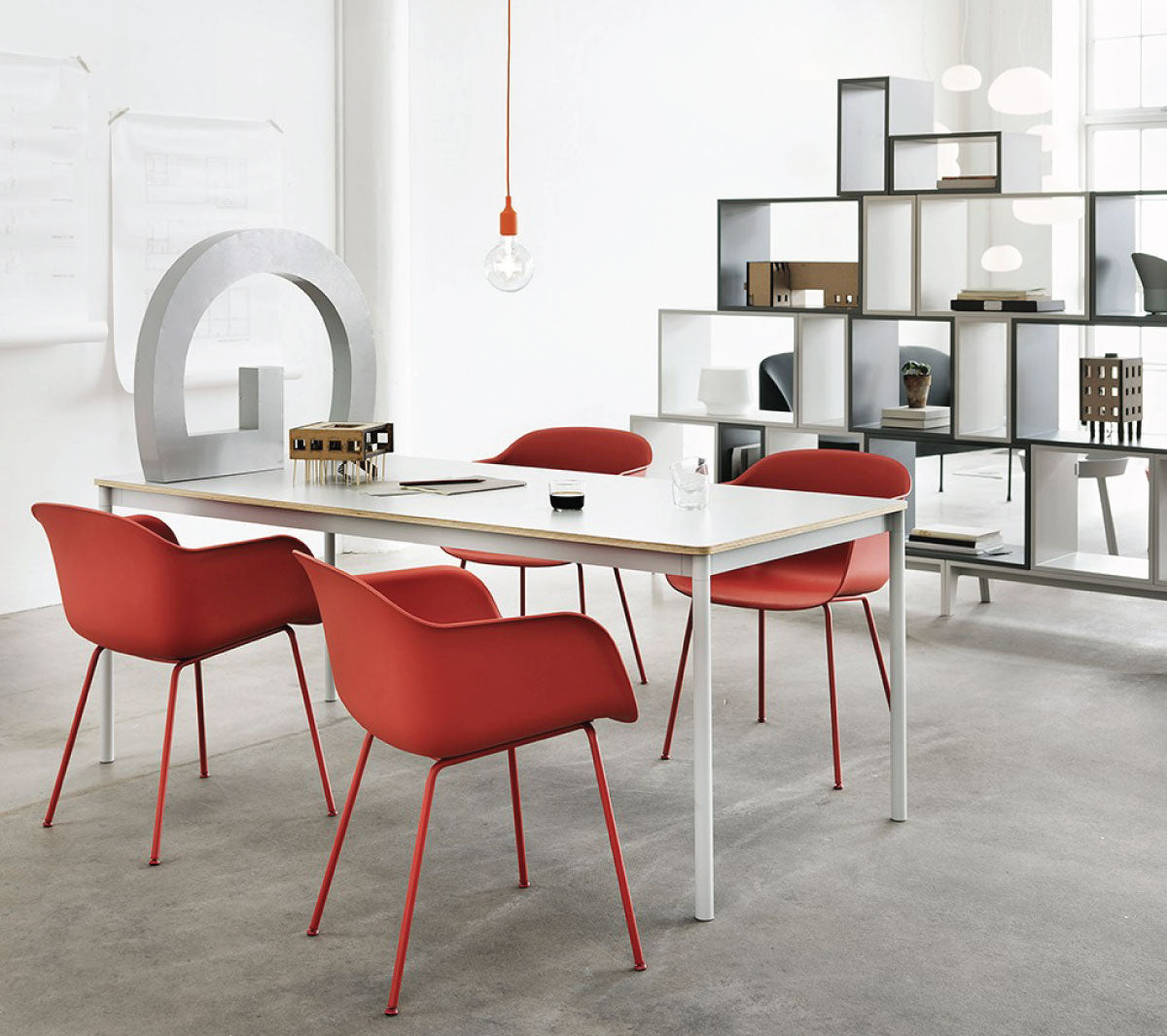 Muuto - Fiber Armchair Tube Base ochre - Taninihome.com