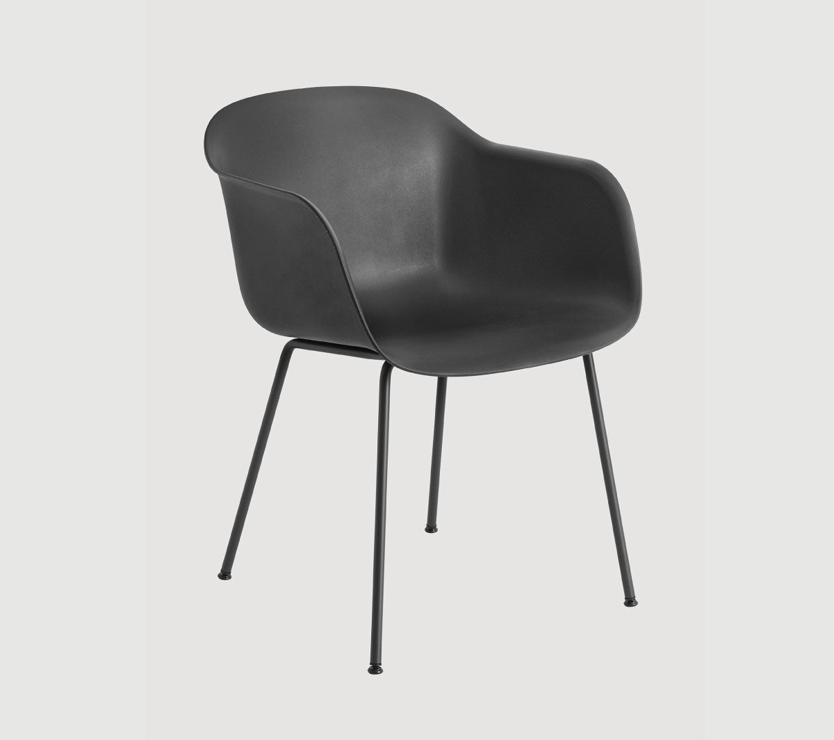 Muuto - Fiber Armchair Tube Base black - Taninihome.com
