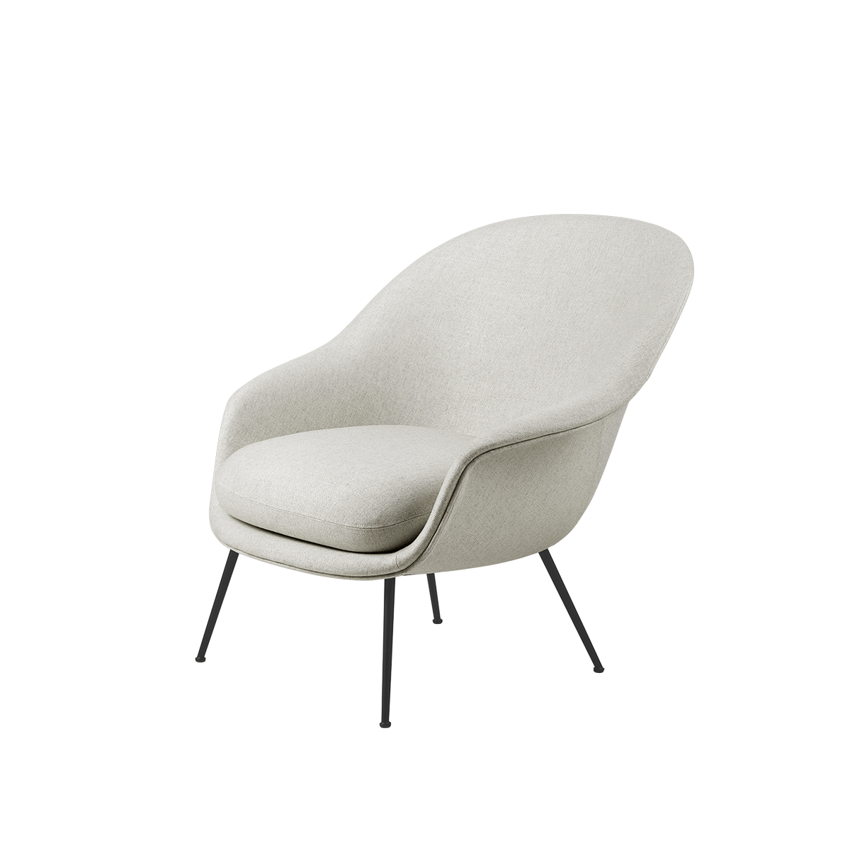 Gubi - Bat Lounge Chair Low Nero Plain - Taninihome.com