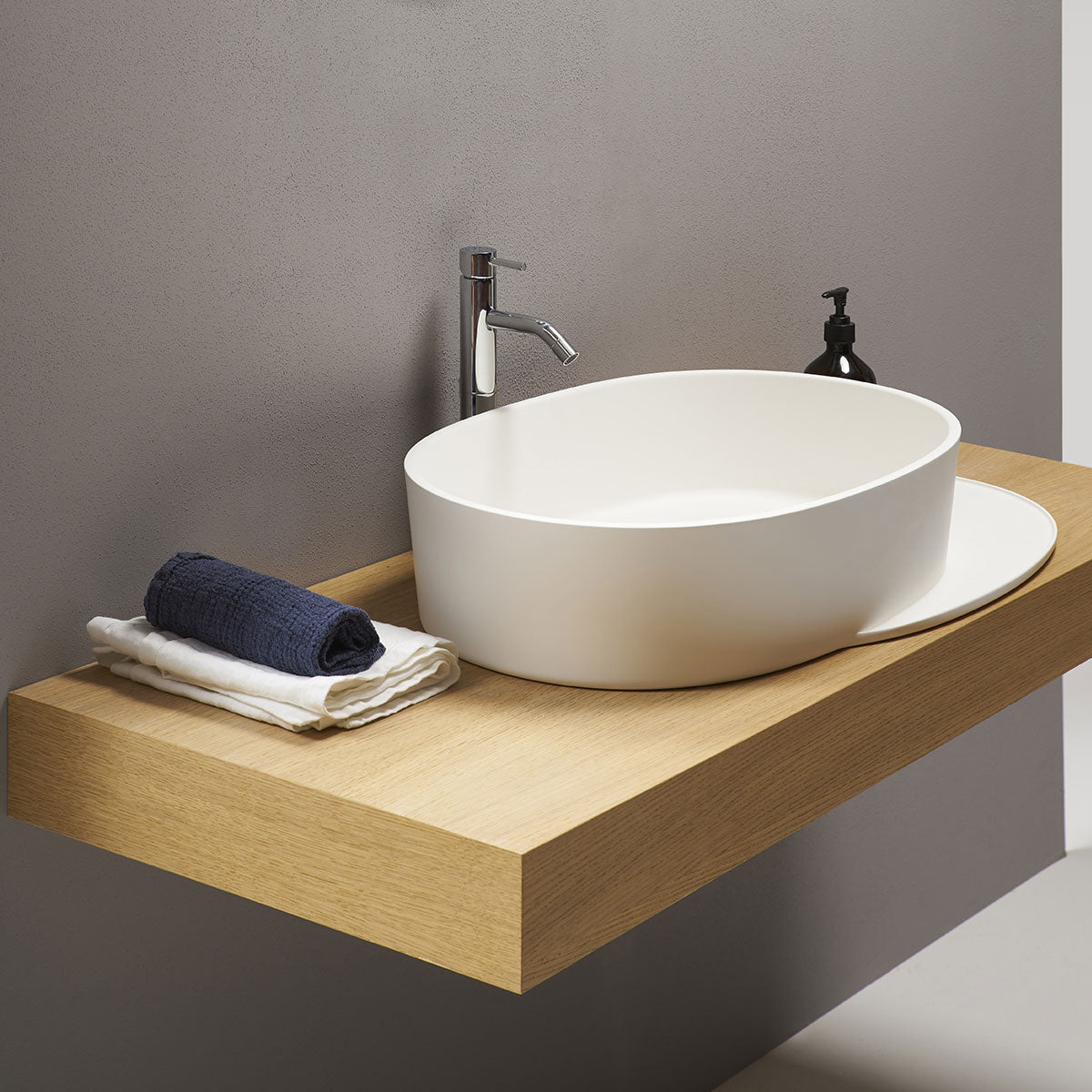 Ex.t - Plateau lavabo ovale con mensola - Taninihome.com