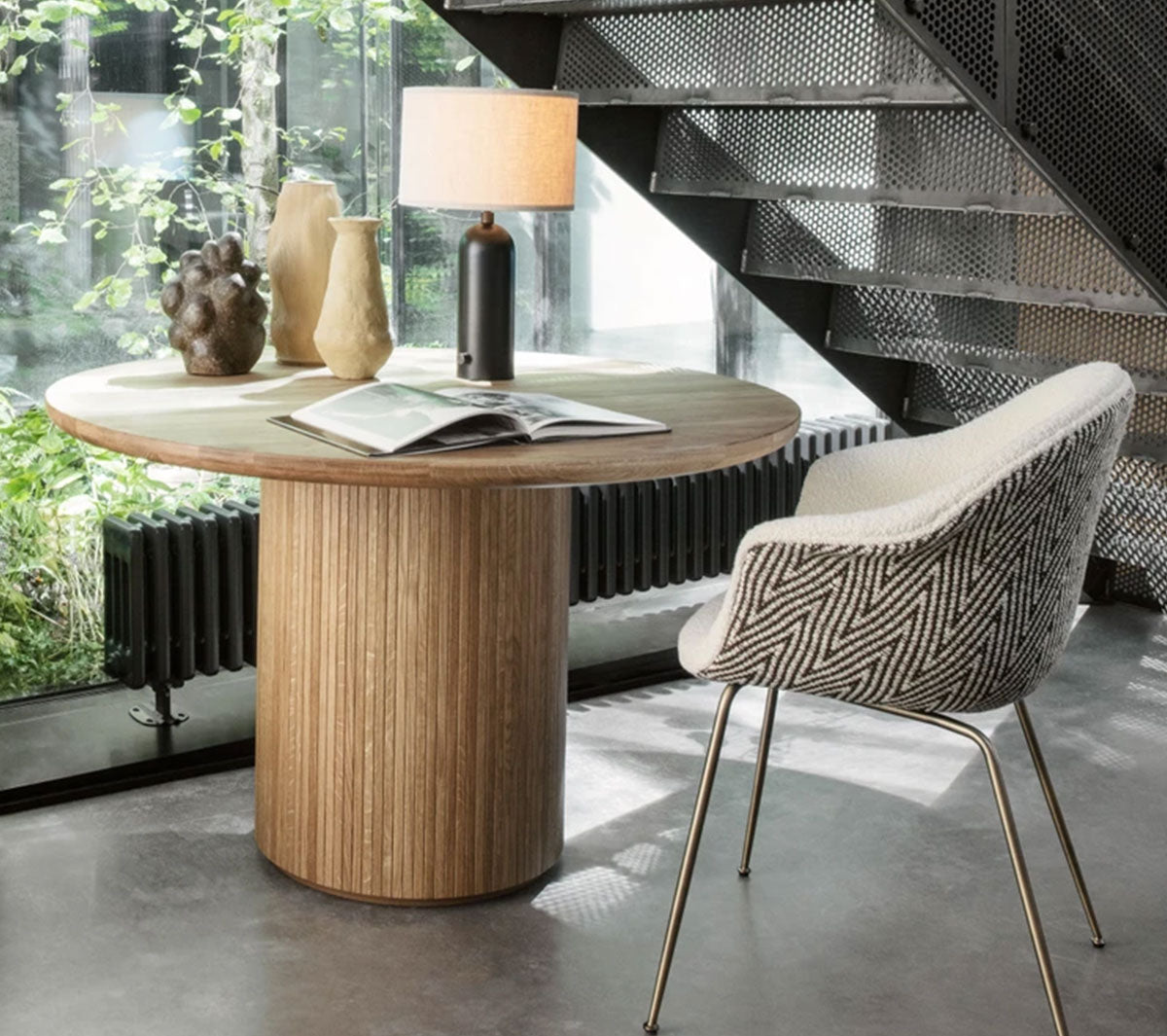 Gubi - Moon Dining Table - Wood top - Taninihome.com