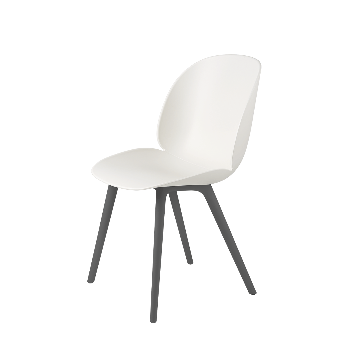 Gubi - Beetle Dining Chair Plastic Bianco Nero - Taninihome.com