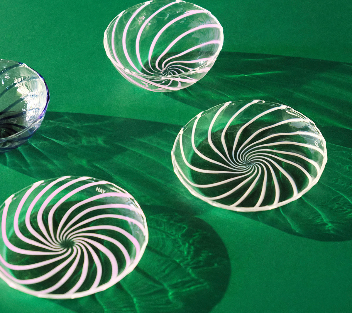 Hay - Spin Saucer Set of 2 Clear with white stripe - Taninihome.com