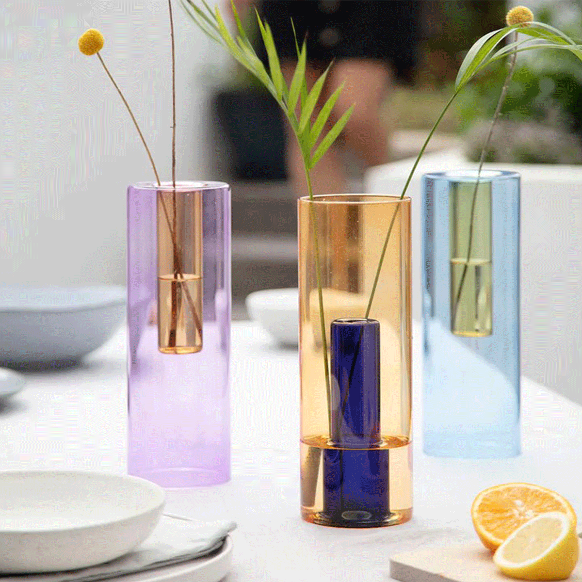 Block design - Reversible Glass Vase - Taninihome.com