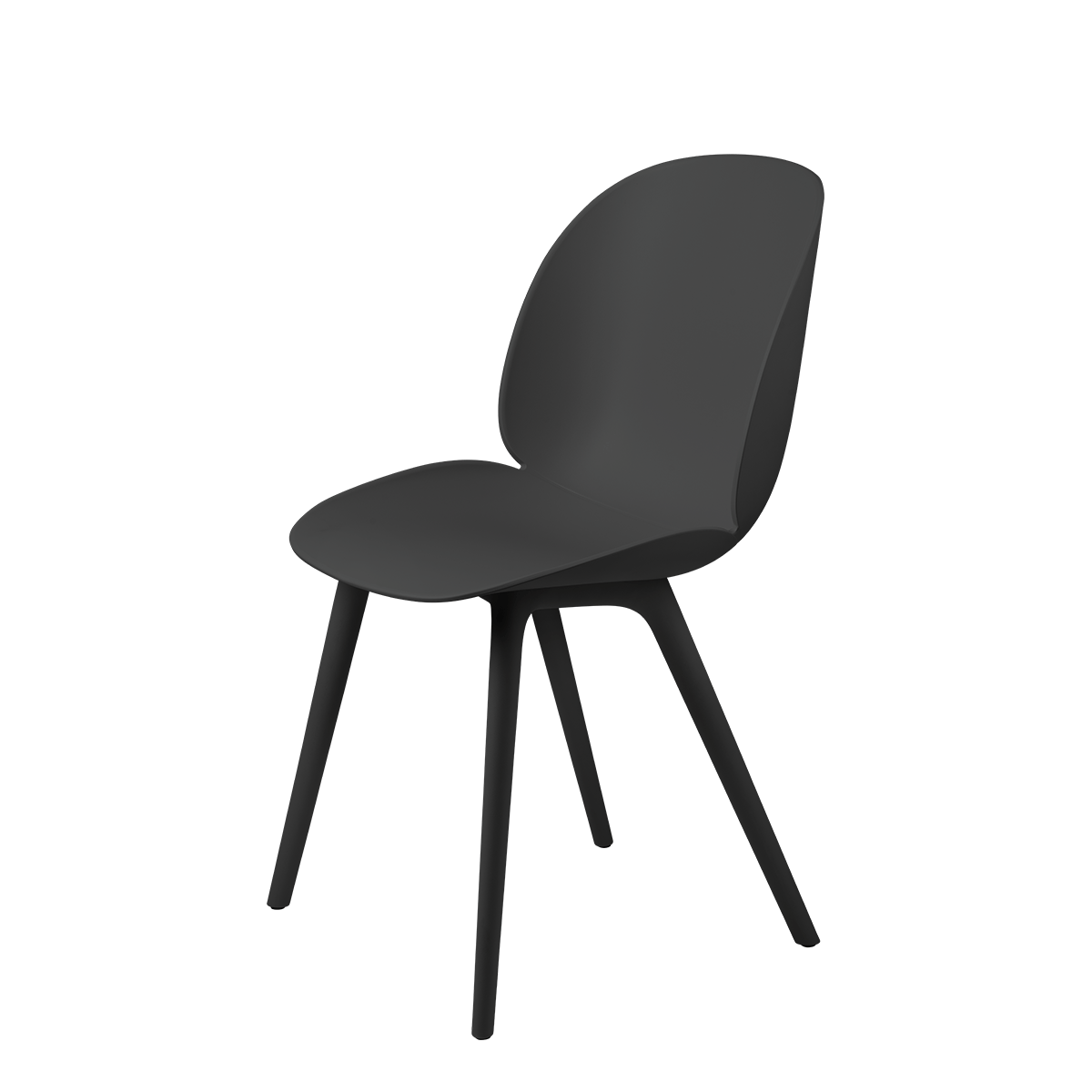 Gubi - Beetle Dining Chair Plastic Nero Nero - Taninihome.com