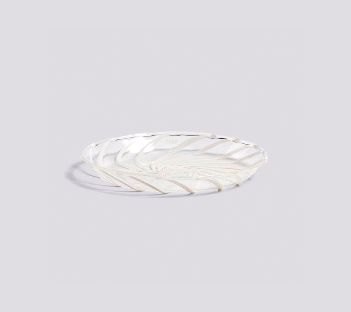 Hay - Spin Saucer Set of 2 Clear with white stripe - Taninihome.com