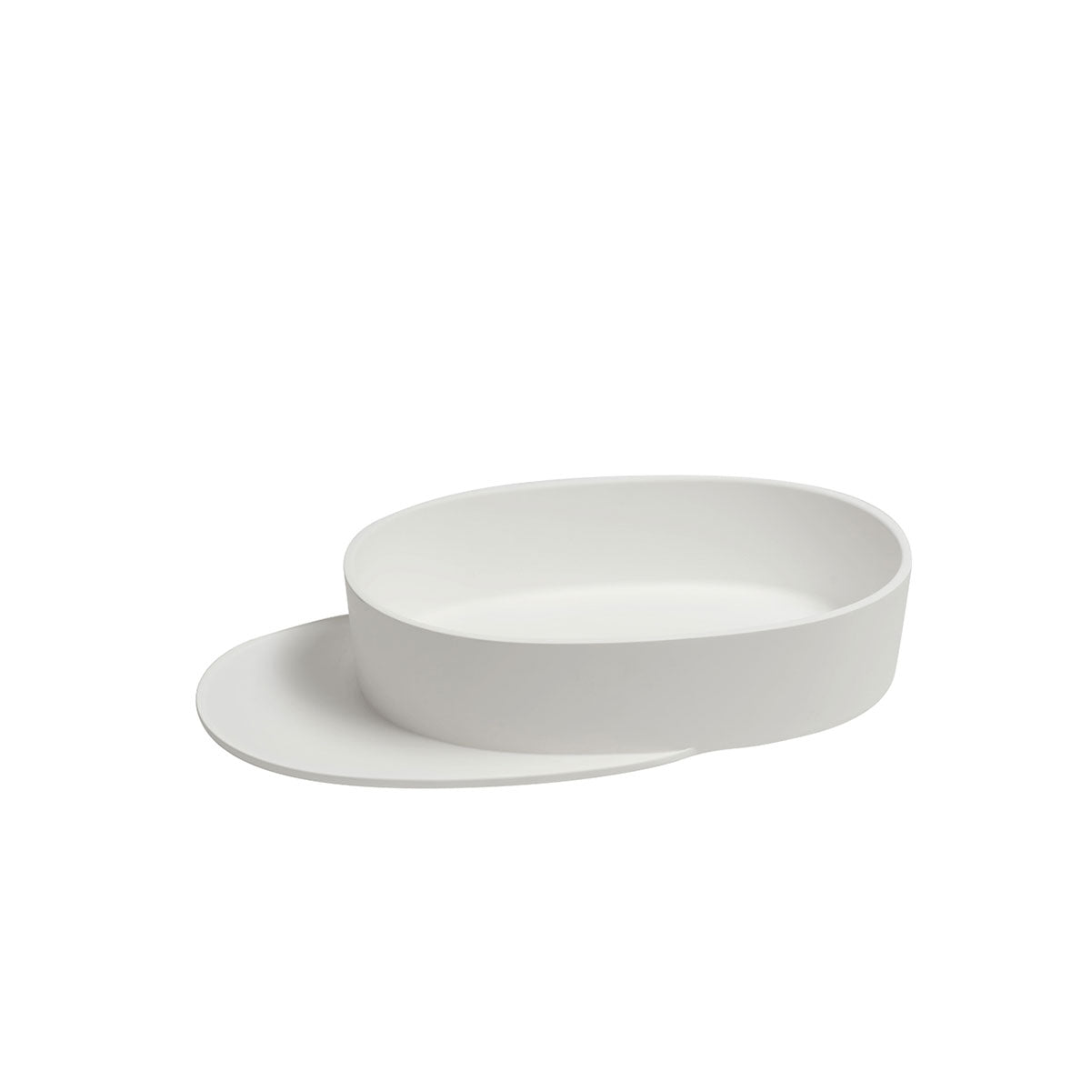 Ex.t - Plateau lavabo ovale con mensola Mensola sinistra Bianco - Taninihome.com