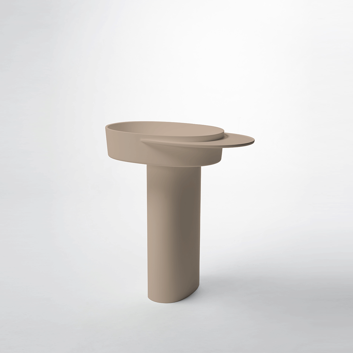 Ex.t - Plateau consolle ovale con mensola Mensola destra Rosa - Taninihome.com