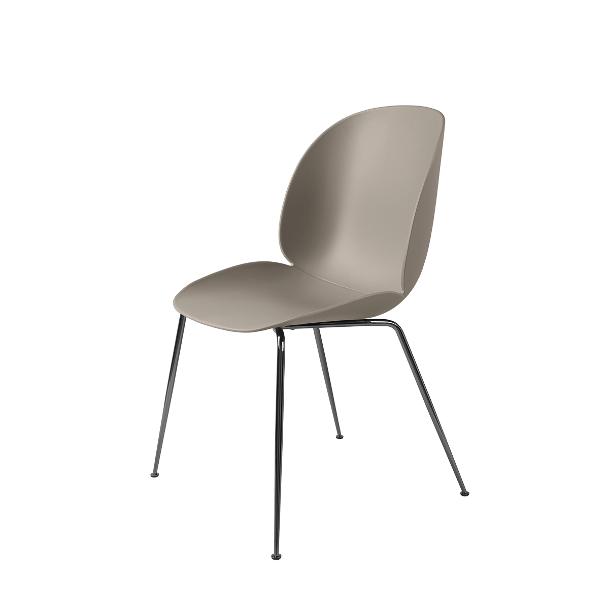 Gubi - Beetle Dining Chair Beige Nero cromato - Taninihome.com