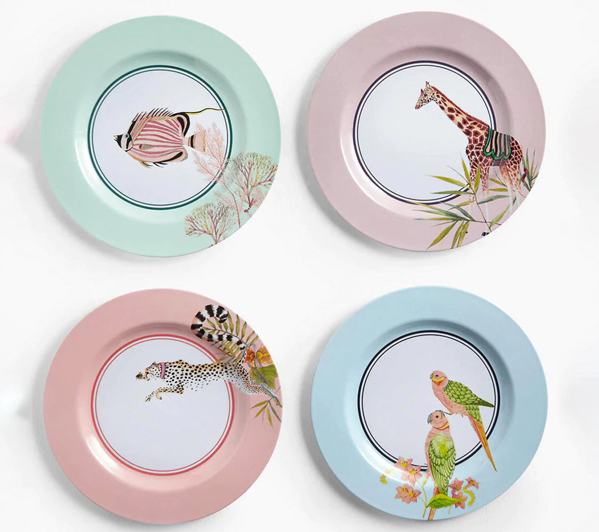 Yvonne Ellen - Safari picnic dinner plates, Set of 4 - Taninihome.com