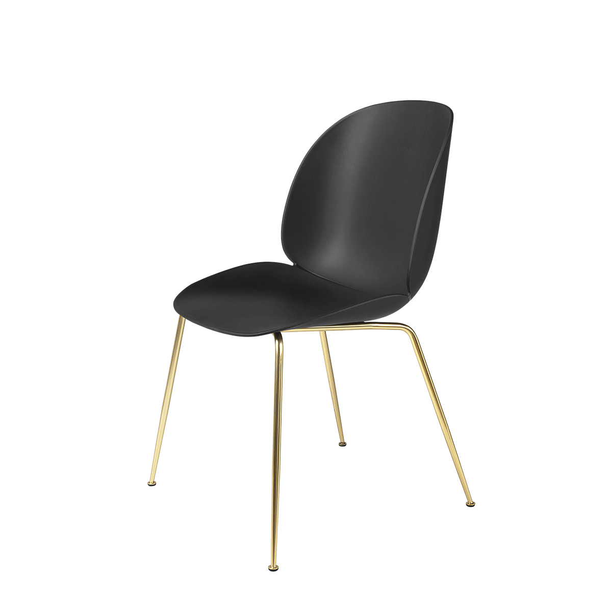 Gubi - Beetle Dining Chair Nero Ottone opaco - Taninihome.com