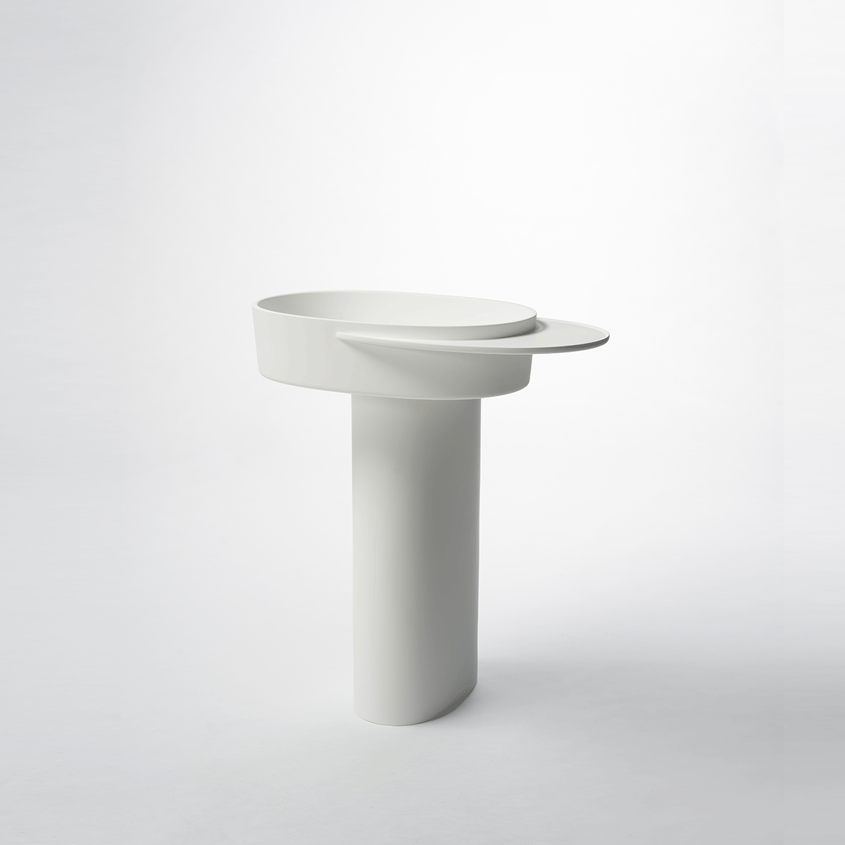 Ex.t - Plateau consolle ovale con mensola Mensola destra Bianco - Taninihome.com