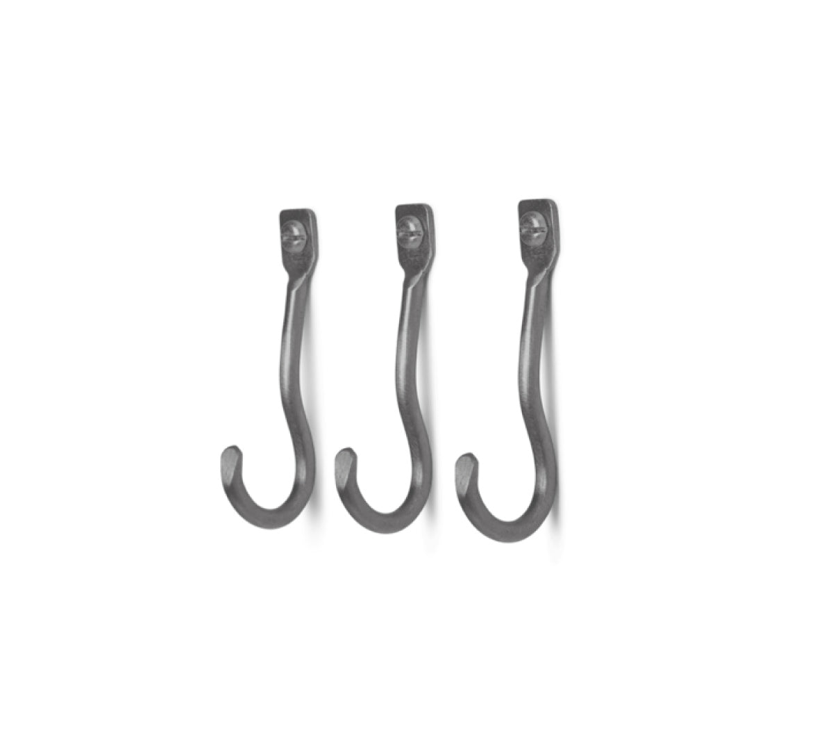 Ferm Living - Curvature Hooks - Set of 3 Black Brass - Taninihome.com