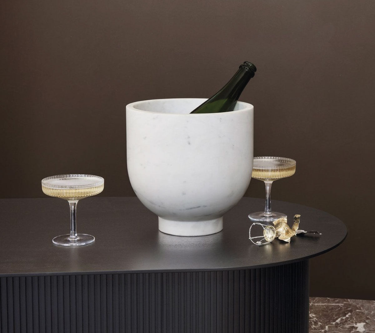 Ferm Living - Ripple Champagne Saucers Smoked grey - Taninihome.com