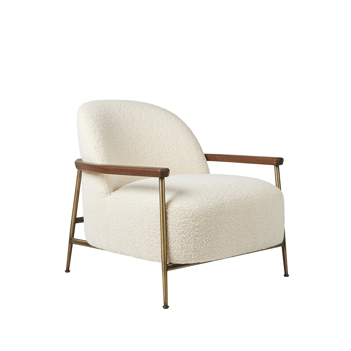 Gubi - Sejour Lounge Chair Noce ottone anticato Karakorum - Taninihome.com