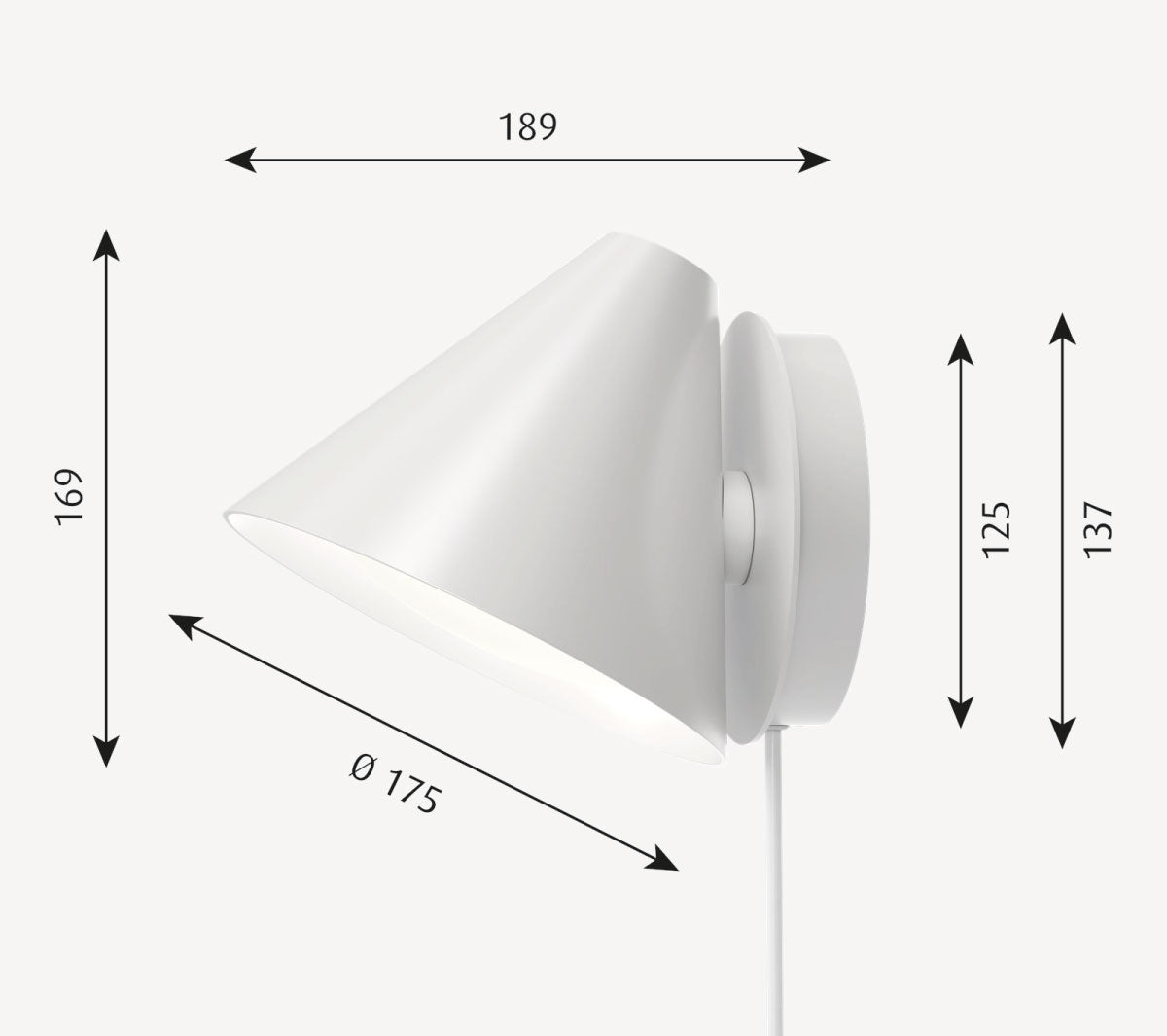 Louis Poulsen - Keglen 175 WALL D2W WHT - Taninihome.com