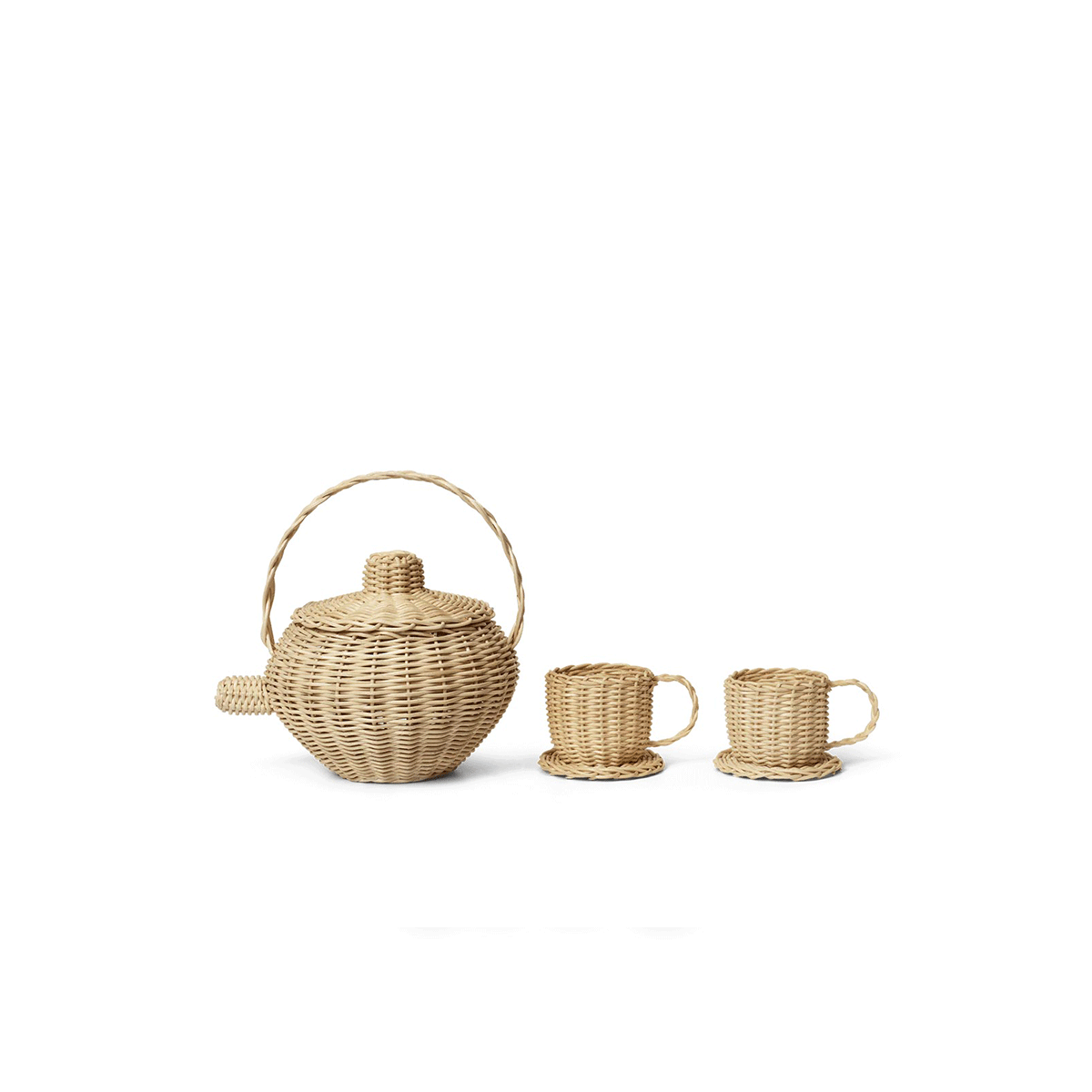 Ferm Living - Rattan Tea Set - Taninihome.com