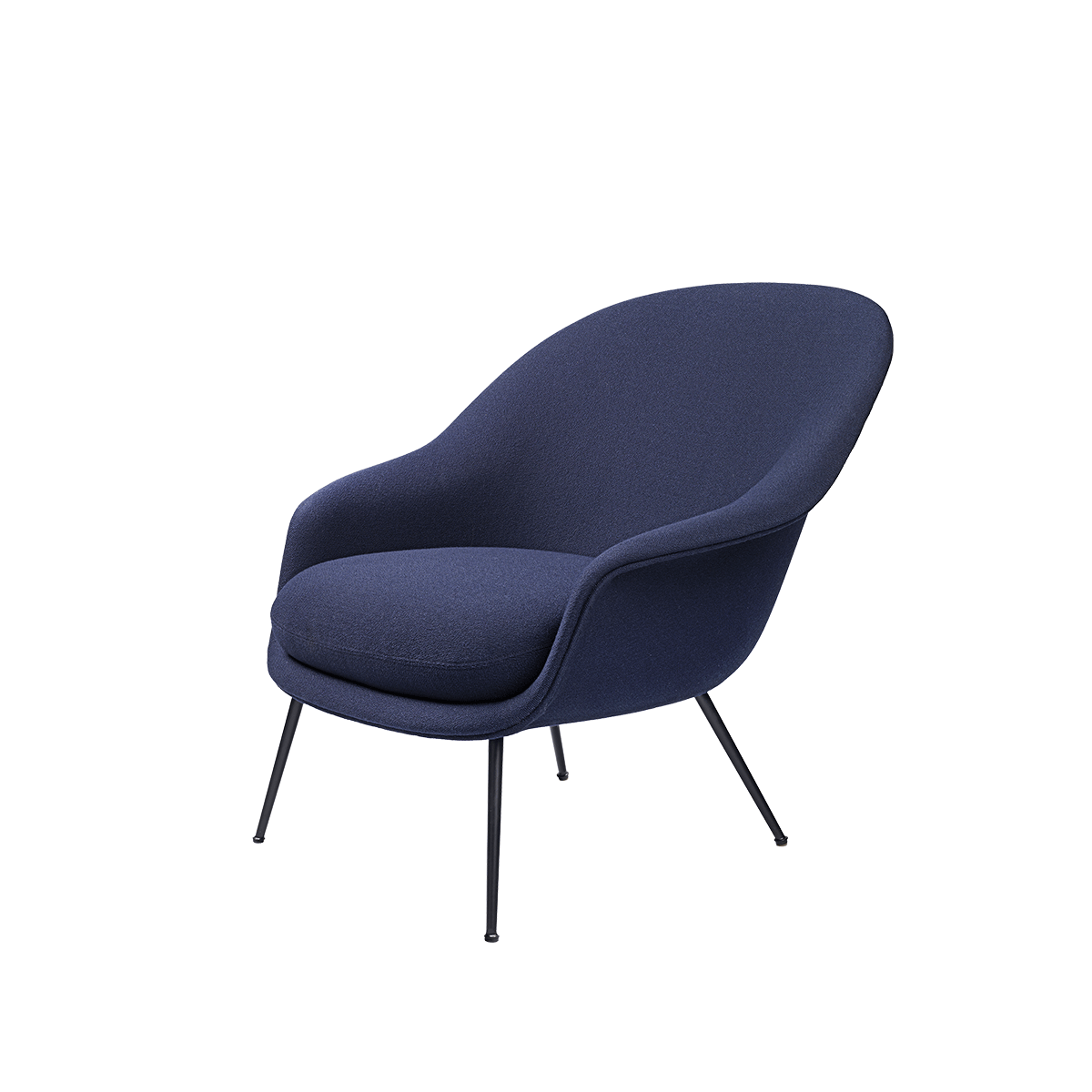 Gubi - Bat Lounge Chair Low Nero Vidar 554 - Taninihome.com