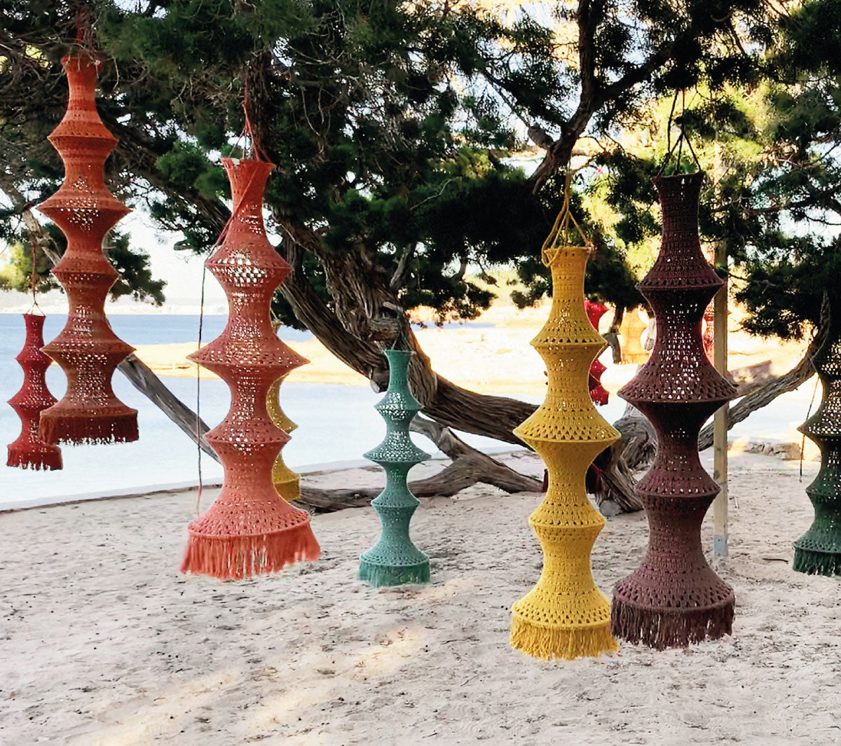 Elpelut - Fishermanslamp Multicolor Ocre/Mandel/Cognac 6-rings - Taninihome.com
