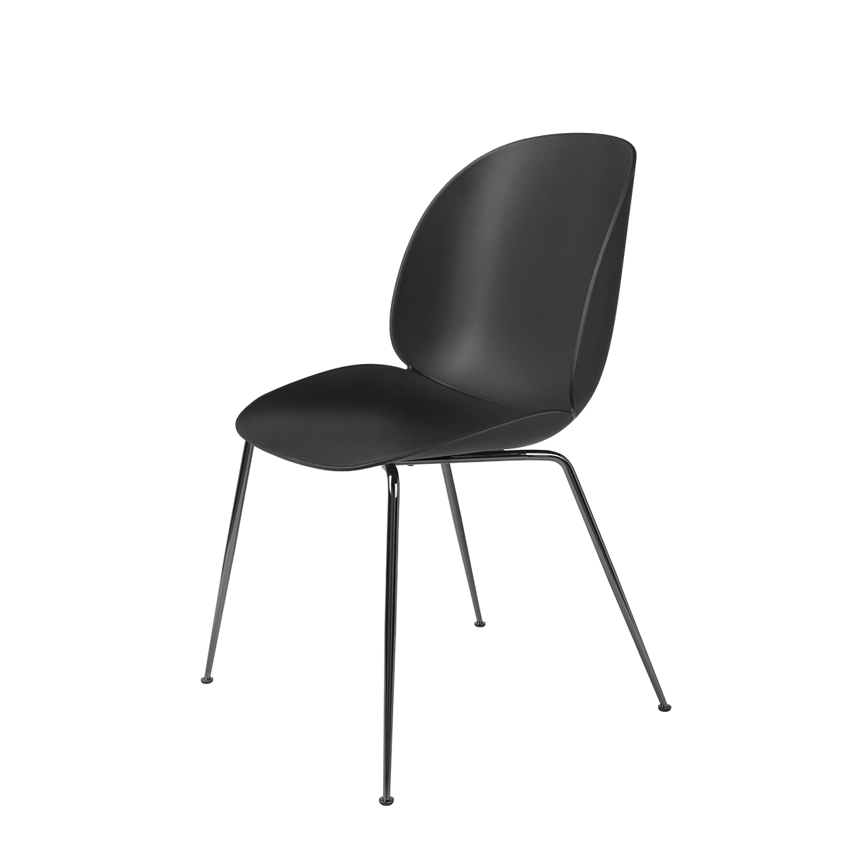 Gubi - Beetle Dining Chair Nero Nero cromato - Taninihome.com