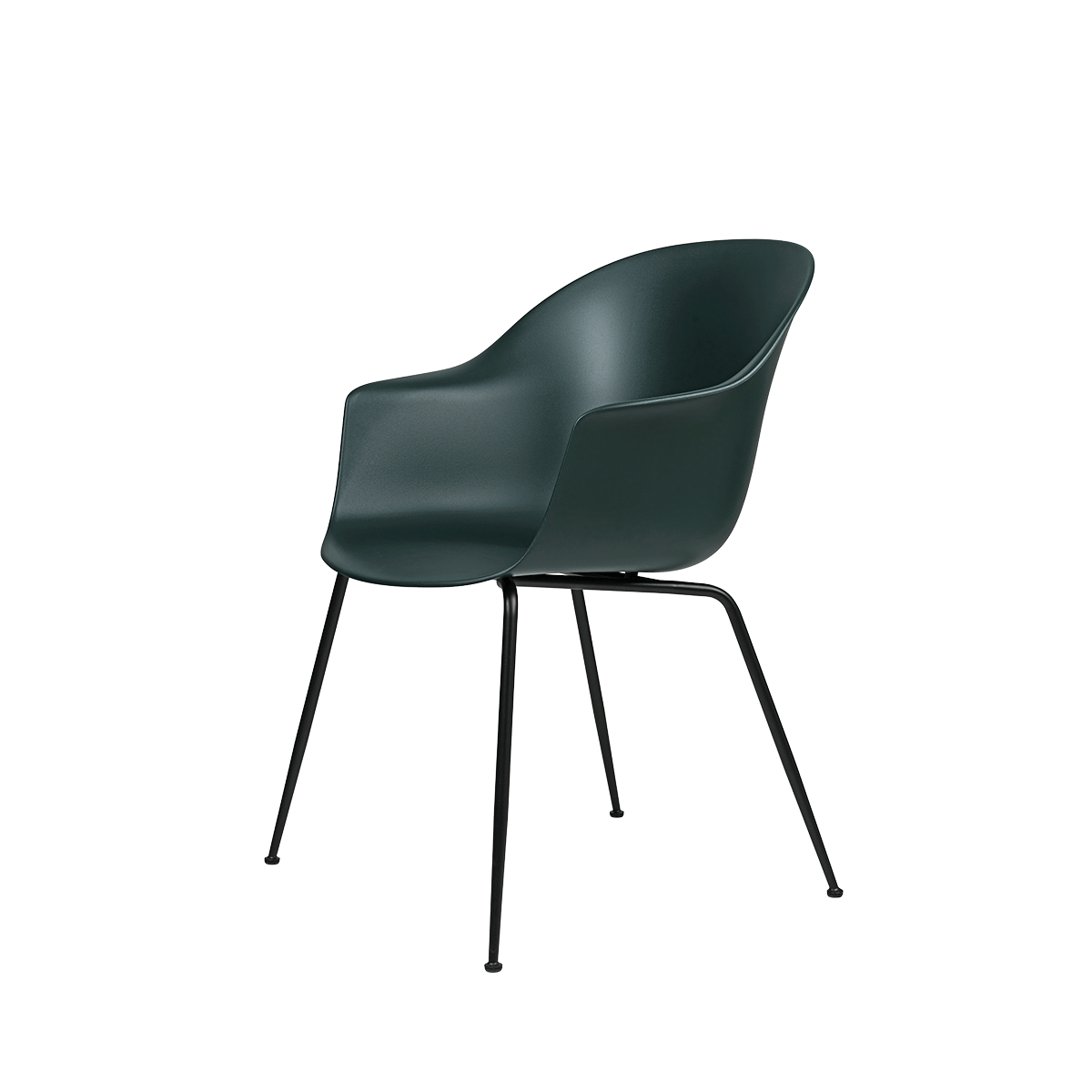 Gubi - Bat Dining Chair Verde Scuro Nero Matt - Taninihome.com