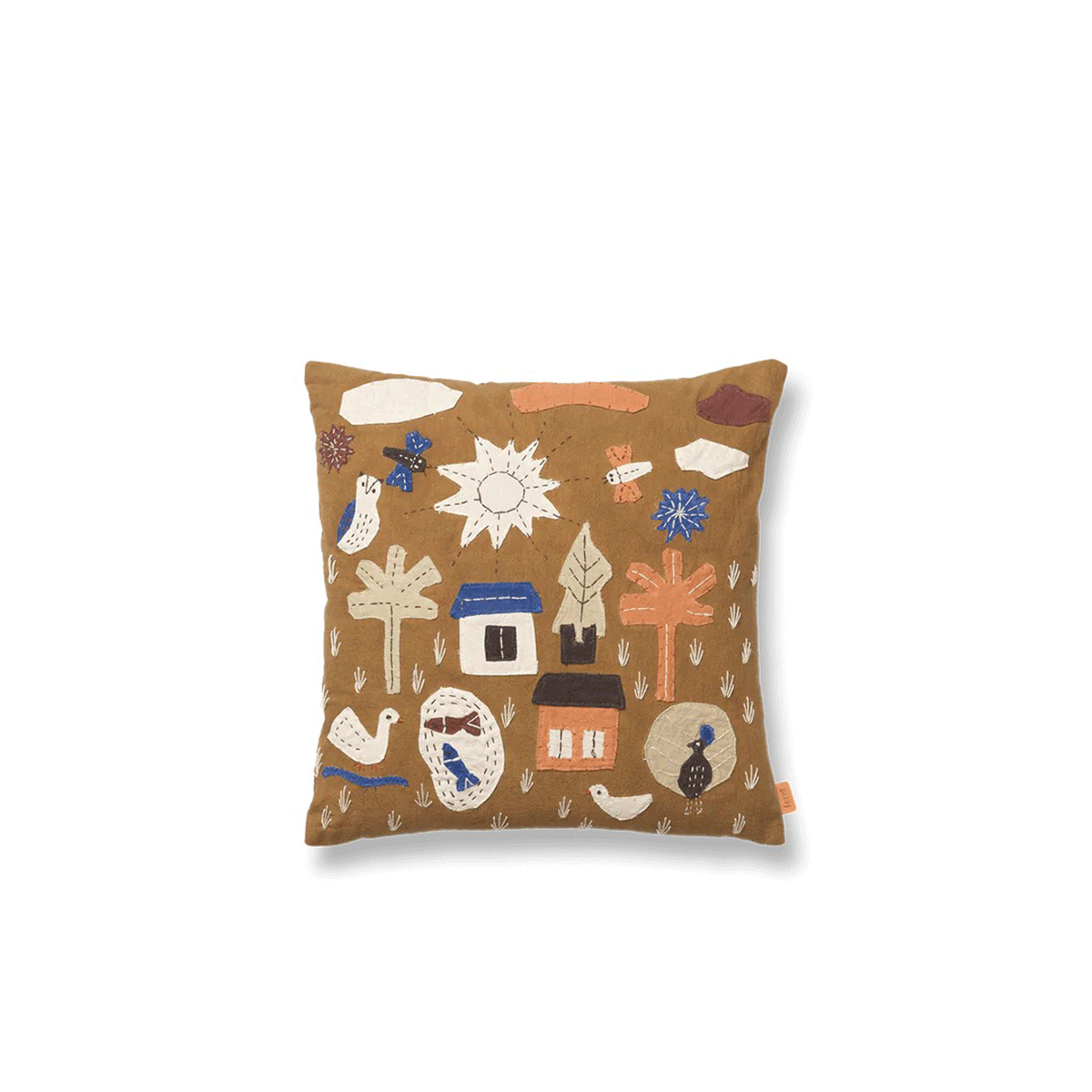 Ferm Living - Village Cushion Marrone - Taninihome.com