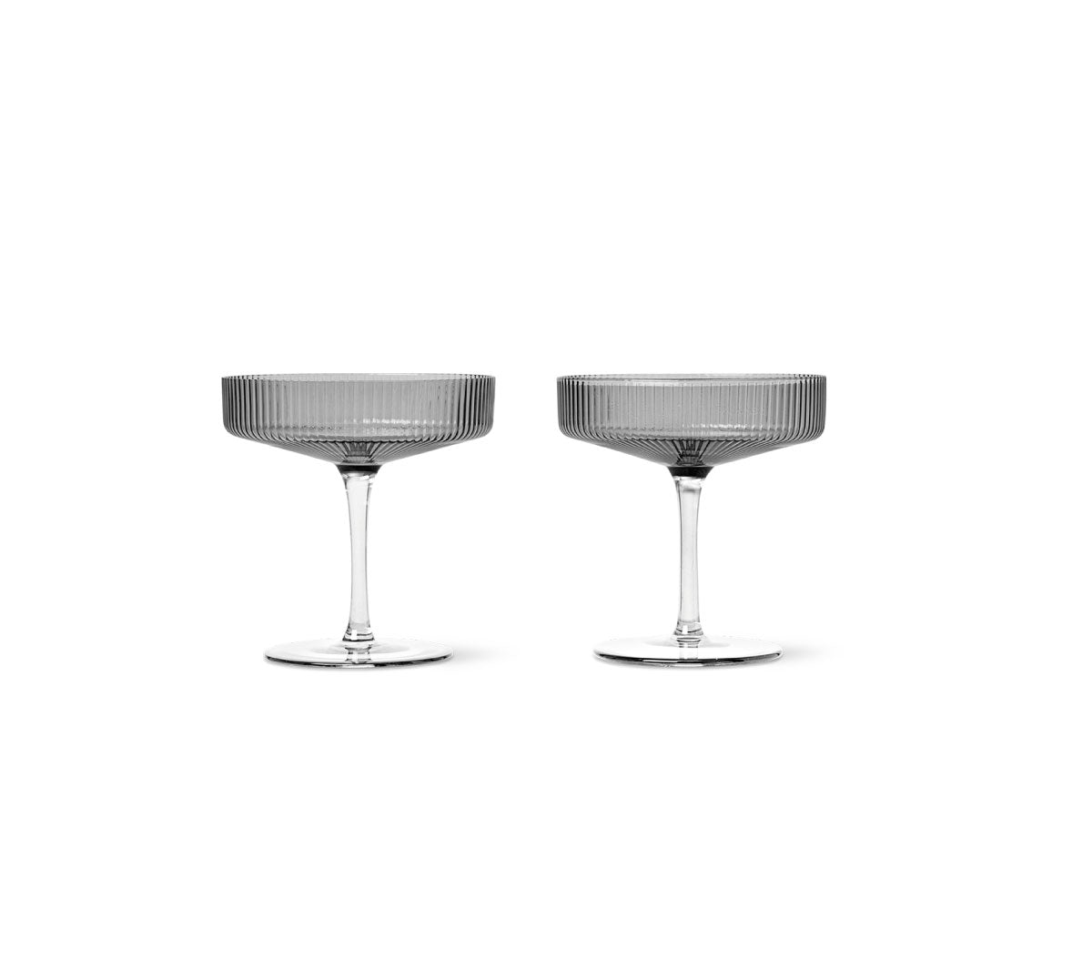  Accessori da cucina  - Ripple Champagne Saucers Smoked grey - Taninihome.com