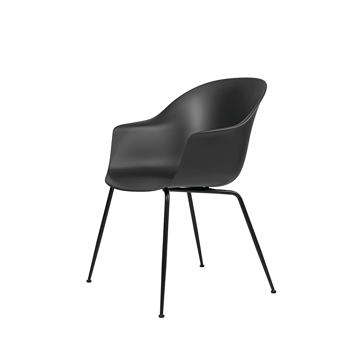 Gubi - Bat Dining Chair Nero Nero Matt - Taninihome.com