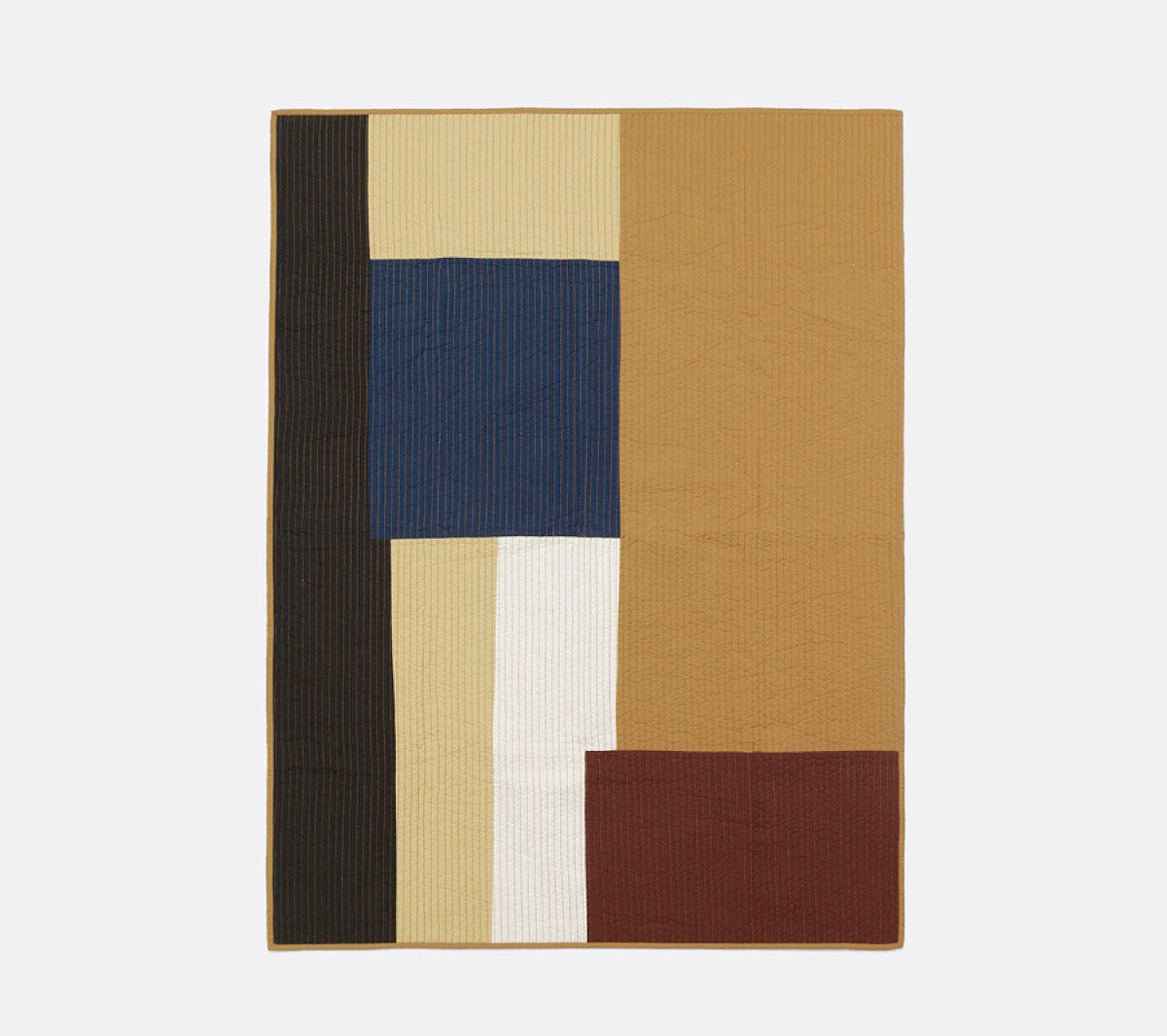 Ferm Living - Shay Patchwork Quilt Blanket - Mustard - Taninihome.com