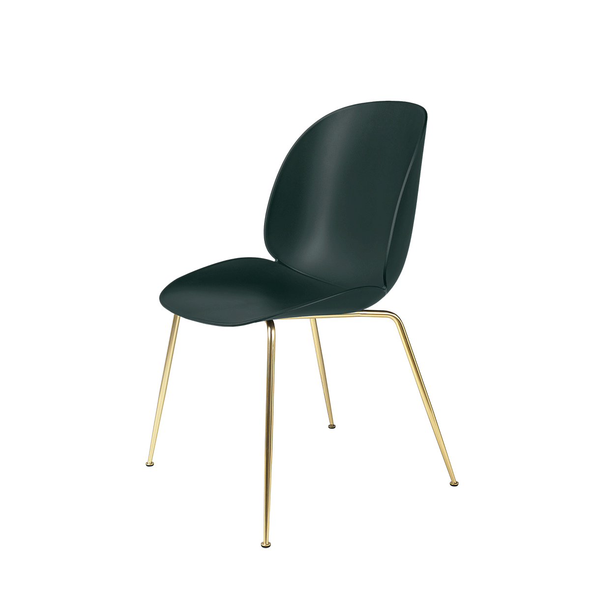 Gubi - Beetle Dining Chair Verde Scuro Ottone opaco - Taninihome.com