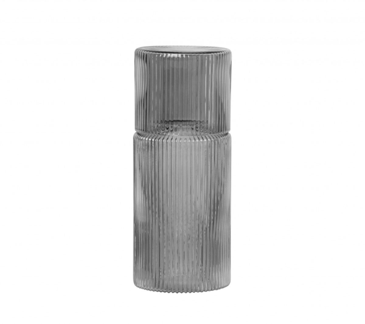 Ferm Living - Ripple Carafe Set Small Smoked Grey - Taninihome.com