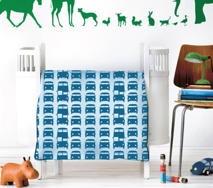 Ferm Living - Rush Hour Bedding - Petrol - Baby - Taninihome.com