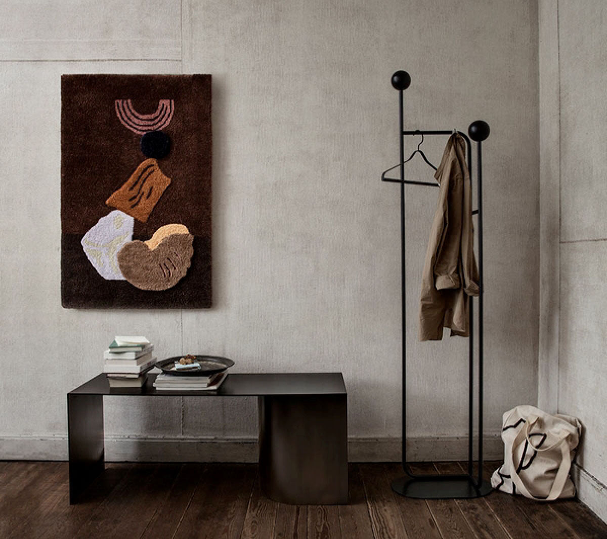 Ferm Living - Tufted Wall Deco Rug - Brown - Taninihome.com