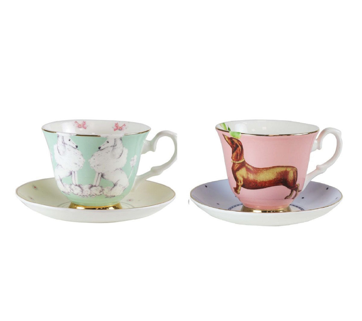 Yvonne Ellen - Sausage dog and Poodle teacup and saucers set - Taninihome.com