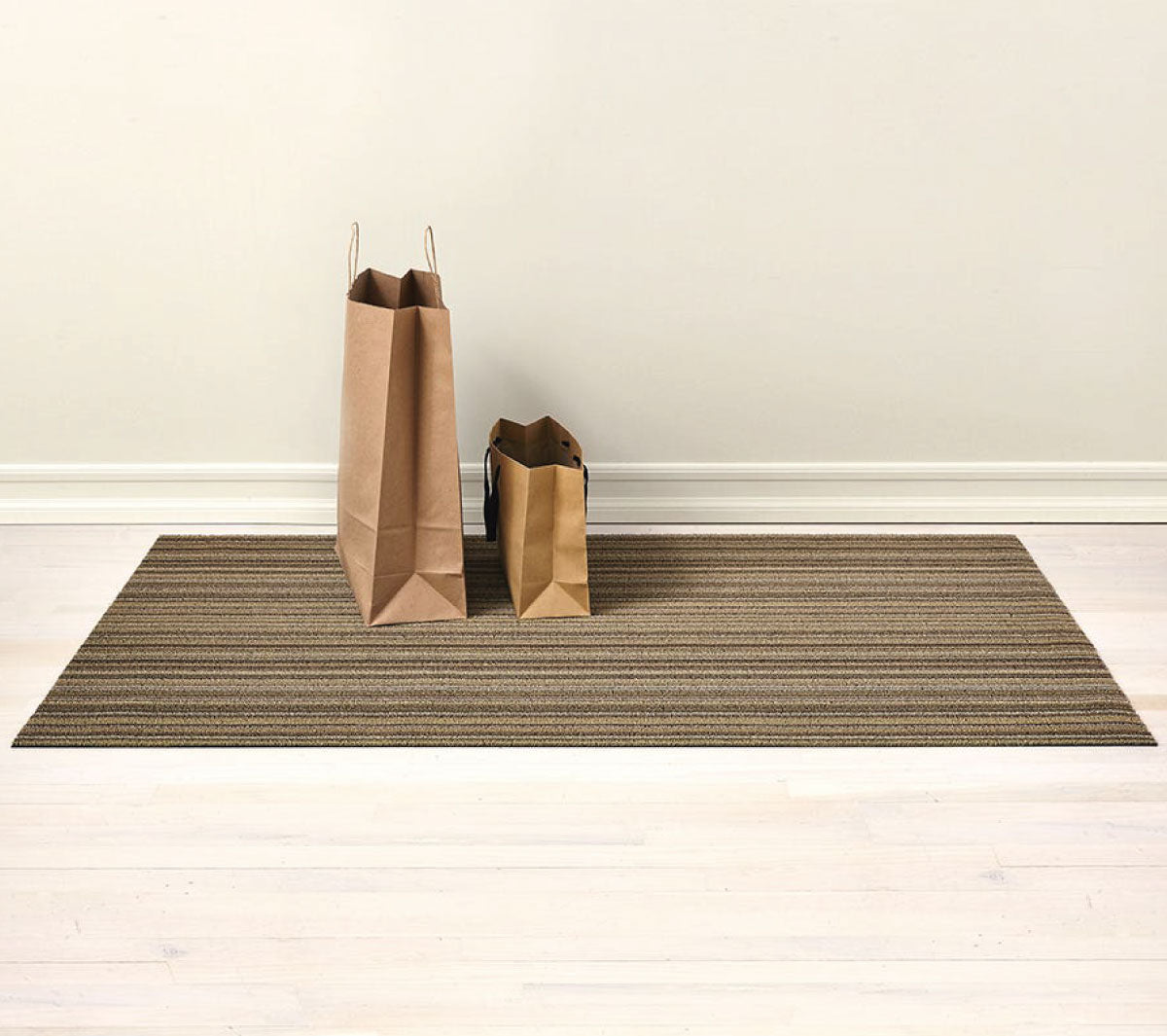 Skinny Stripe Shag Mat - Mushroom